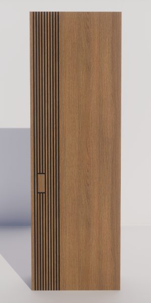 Sleek and modern fiberglass door with groove design