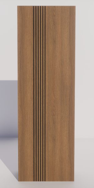 Contemporary door featuring groove panel design